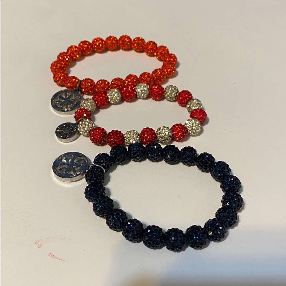 Rustic Cuff Elegant Beaded Bracelets Set With Sil… - image 2